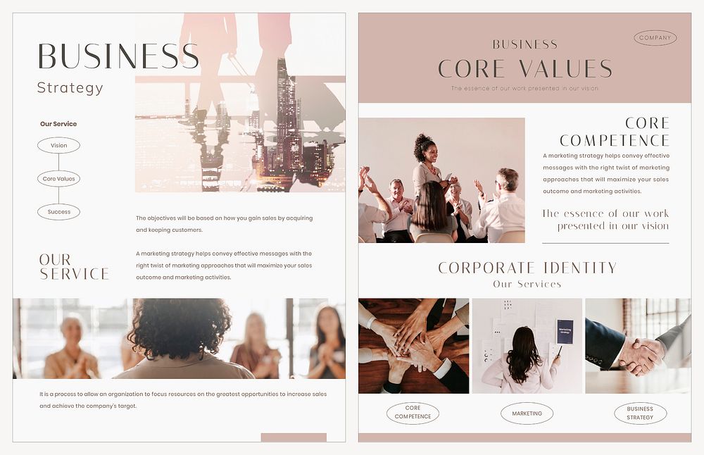 Aesthetic business flyer template, pink aesthetic collection psd