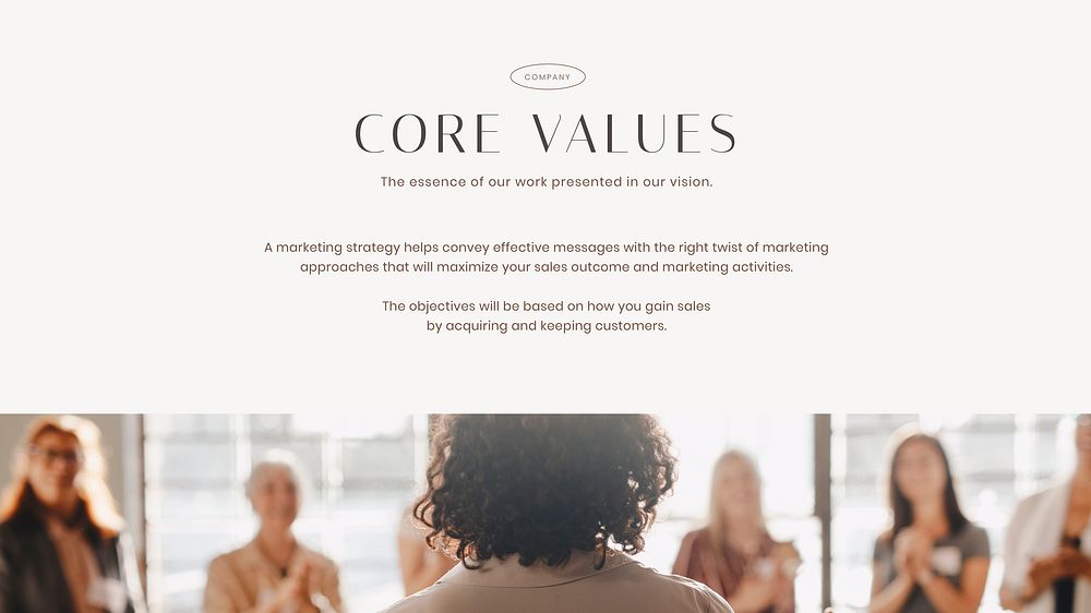 Business values presentation editable template, professional design vector