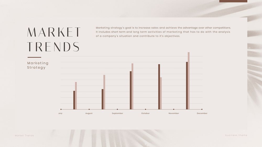 Market trends blog banner template, marketing strategy vector