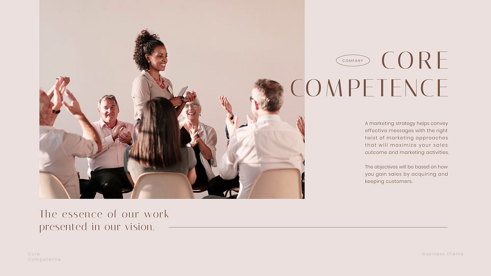 Business competency blog banner template, pink aesthetic vector