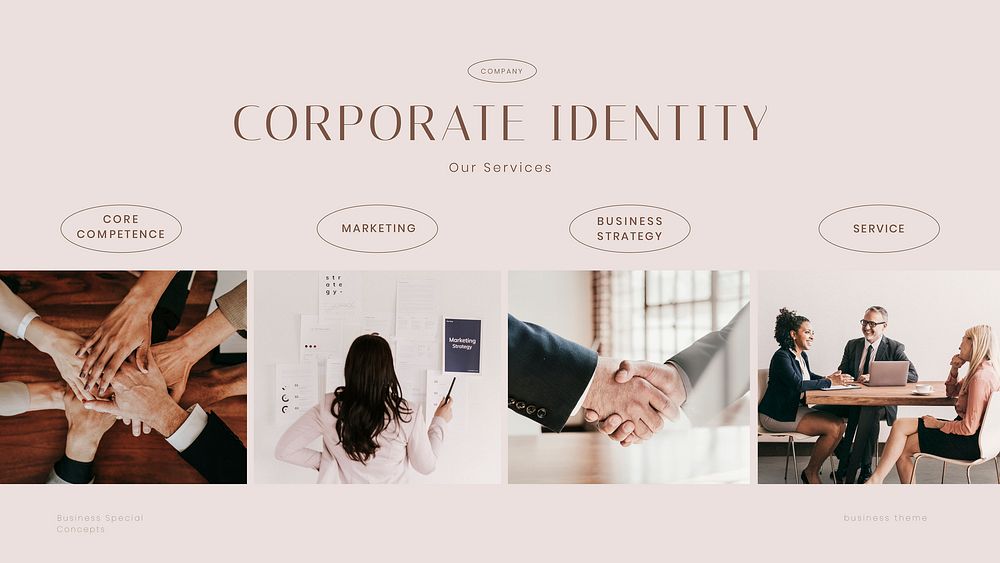 Corporate identity blog banner template, business branding vector