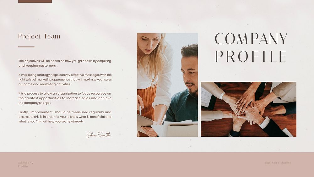 Company profile blog banner template, business overview vector