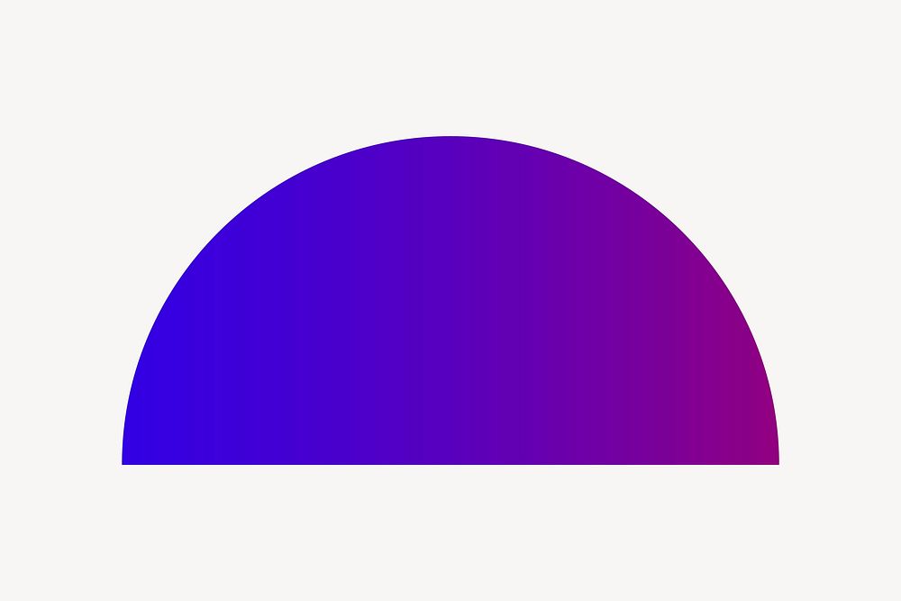 Purple semi-circle, geometric shape vector