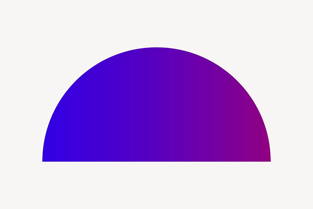 Purple semi-circle, geometric shape psd