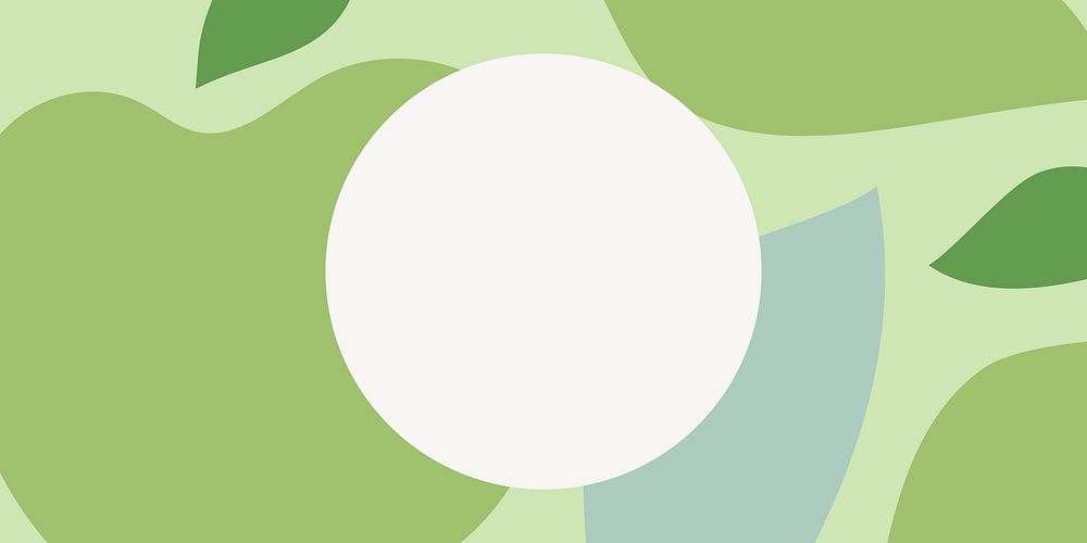 Green apple round frame, background with copy space vector