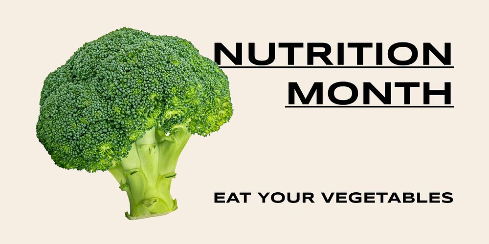 Nutrition month Twitter post template, editable text vector