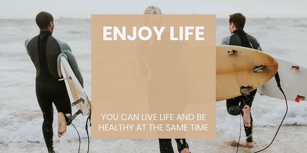 Surfer lifestyle Twitter post template, editable text vector