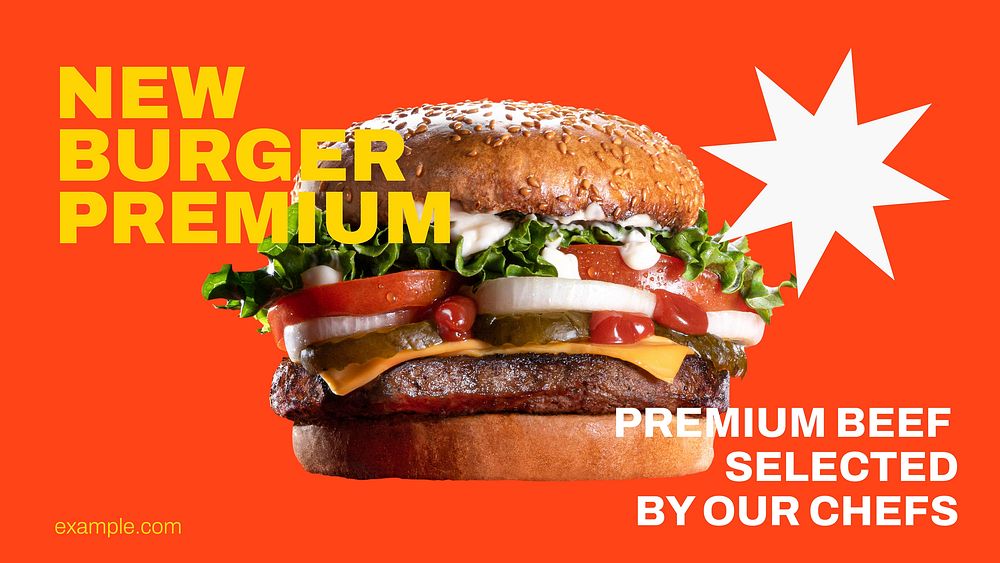 Burger restaurant presentation editable template, food branding vector