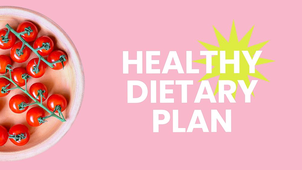 Healthy dietary presentation editable template, pink design vector