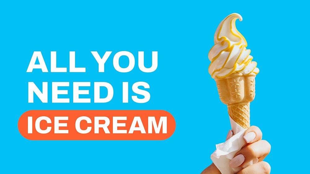 Soft serve PowerPoint presentation template, food quote vector
