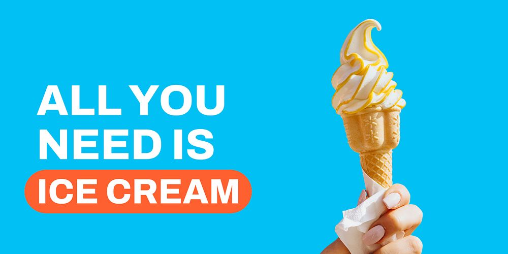 Soft serve Twitter post template, food quote vector
