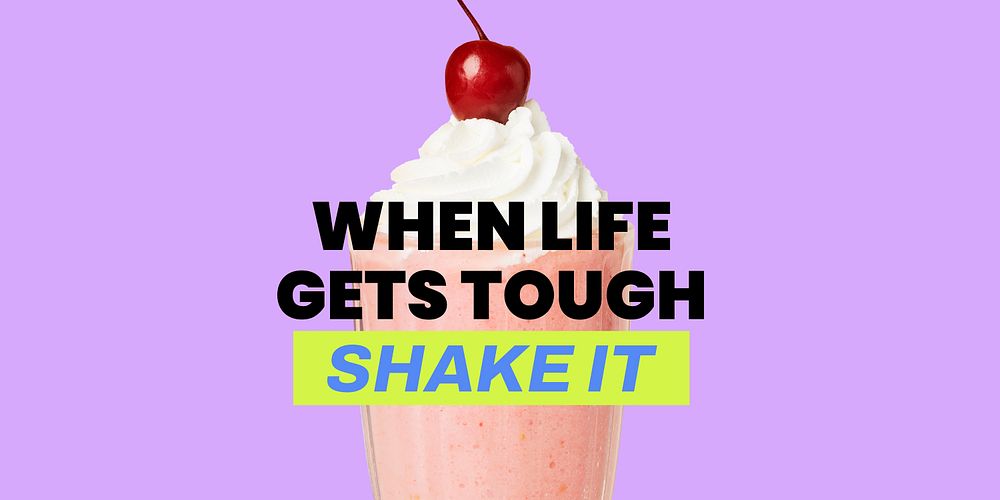 Milkshake aesthetic Twitter post template, motivational quote vector