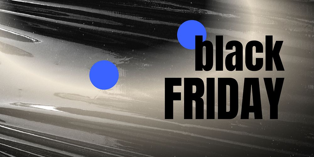 Black Friday Twitter ad template, plastic wrap texture vector