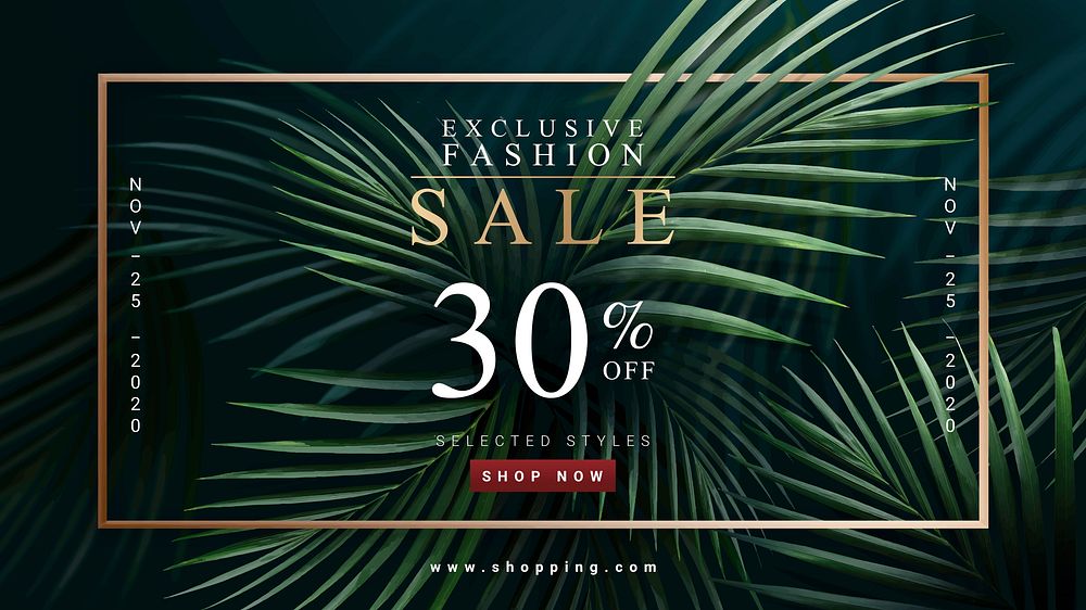 Sale sign on a tropical pam tree background vector