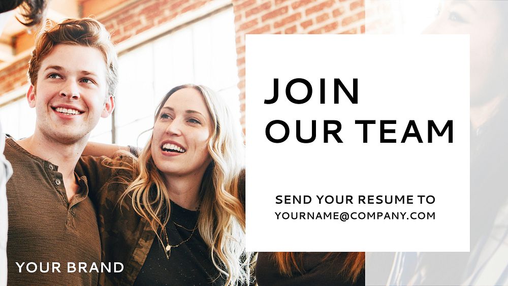 Join our team job recruitment social advertisement template vector