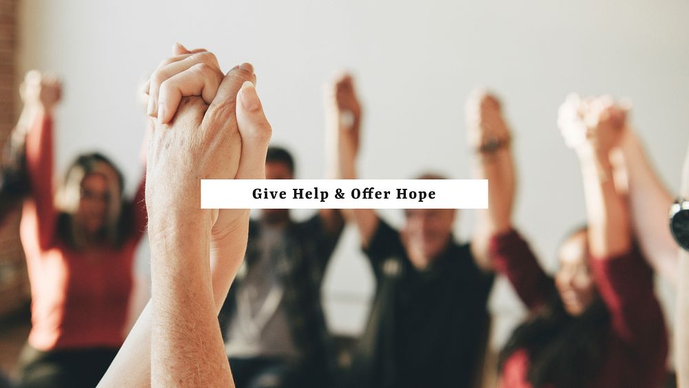 Give help and offer hope charity social template vector