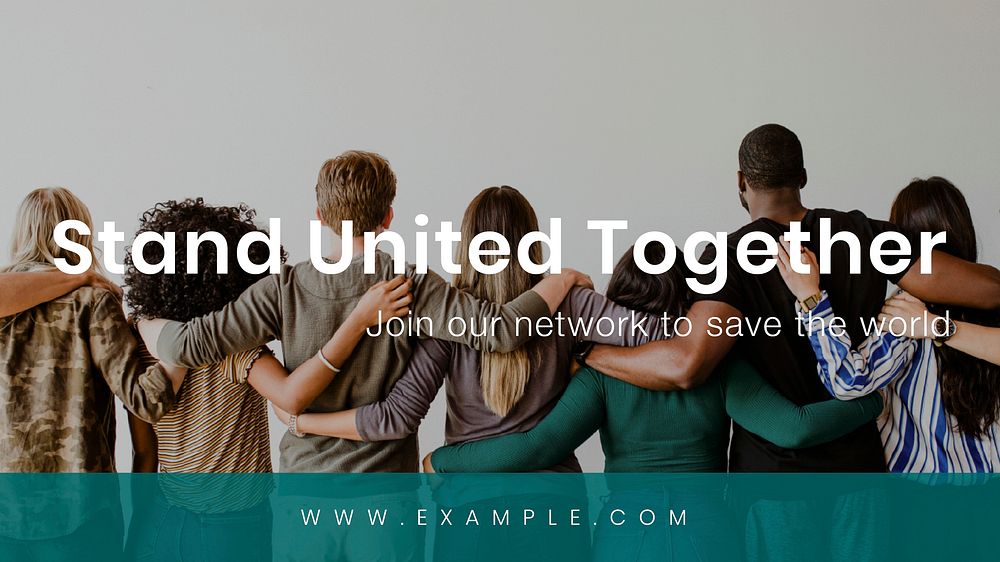 Stand united together join our network to save the world social banner template vector