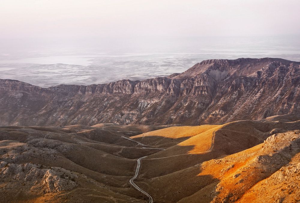 Mount Nemrut, Turkey. Original public domain image from Wikimedia Commons