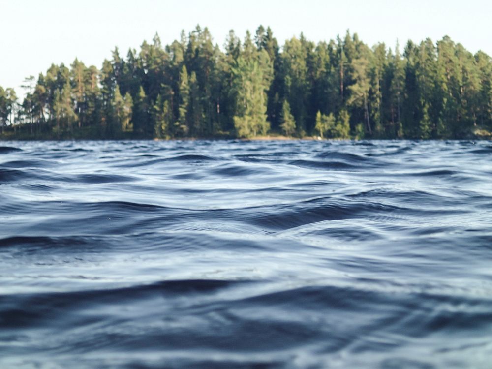 A water-level shot of a choppy lake in Dalsland. Original public domain image from Wikimedia Commons