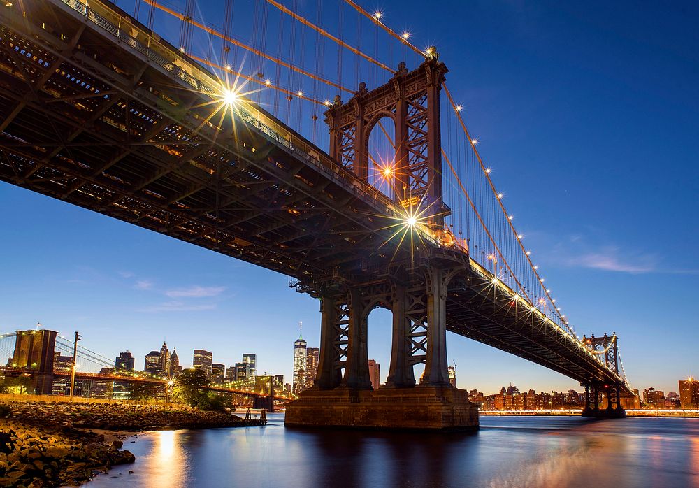 Manhattan Bridge, New York, United States. Original public domain image from Wikimedia Commons