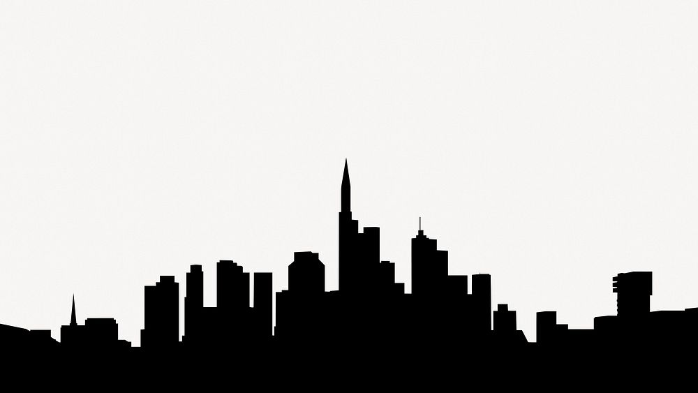 Skyline silhouette collage element, Frankfurt psd