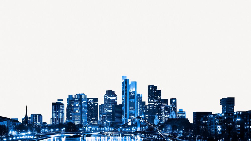 Frankfurt skyline collage element psd