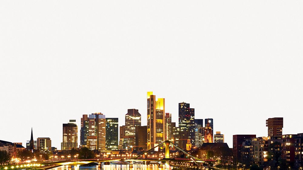 Frankfurt skyline collage element psd