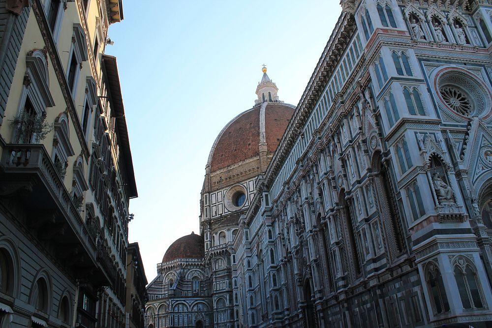 Domes of a Renaissance cathedral in Florence. Original public domain image from Wikimedia Commons