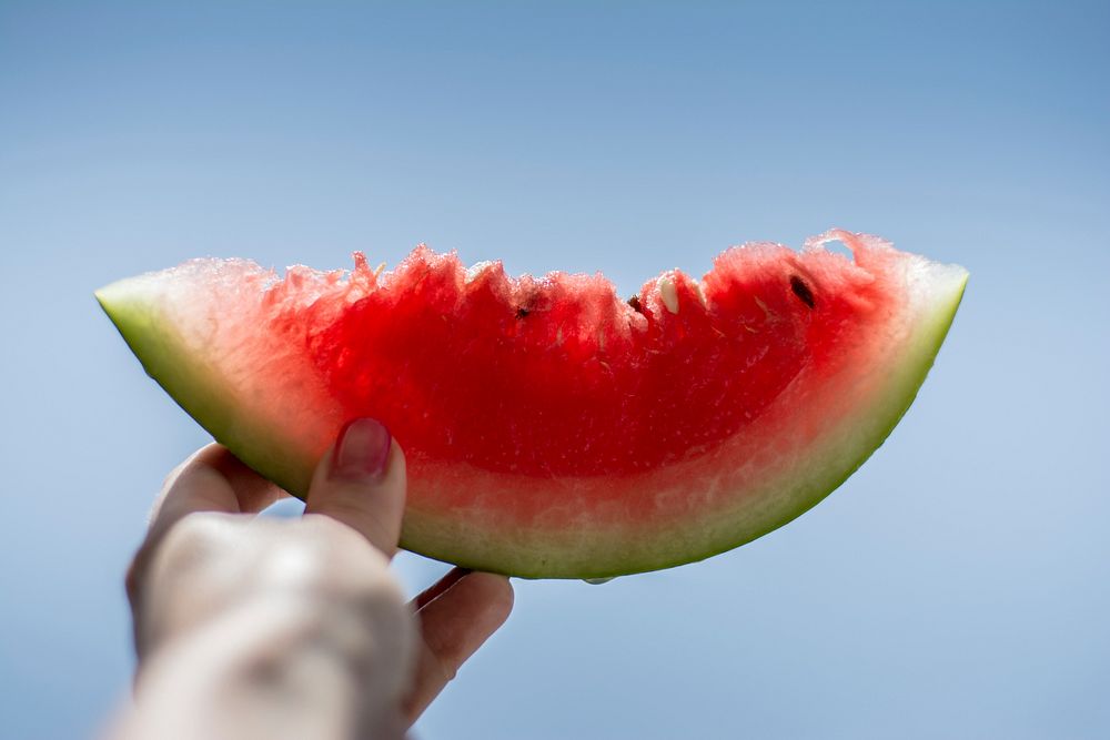 Watermelon in summertime. Original public domain image from Wikimedia Commons