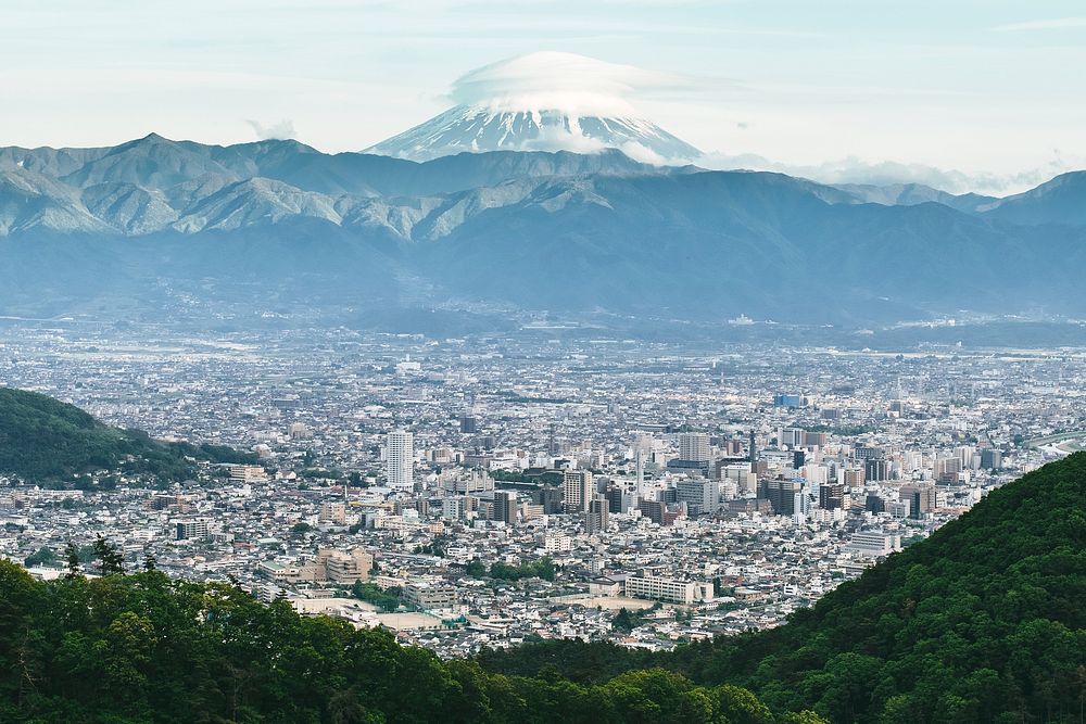 Mount Fuji. Original public domain image from Wikimedia Commons