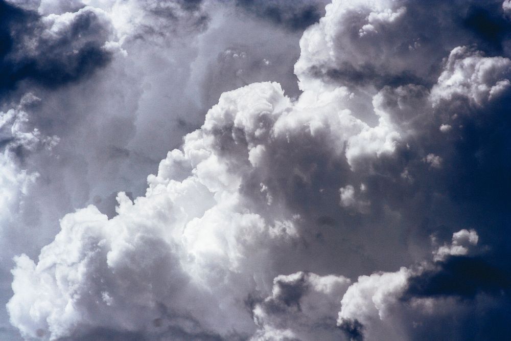 Bulging clouds in the sky. Original public domain image from Wikimedia Commons