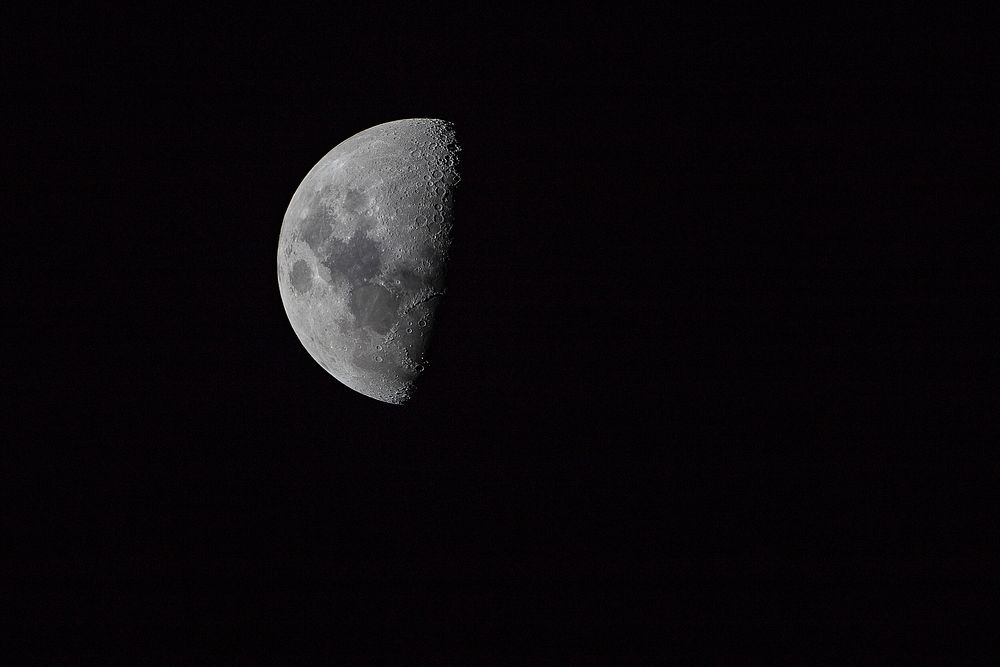 Close up shot of the half moon over The Hague. Original public domain image from Wikimedia Commons