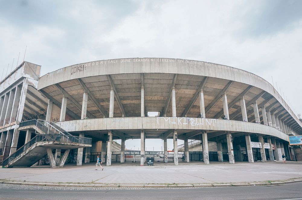 Great Strahov Stadium, Prague, Czech Republic. Original public domain image from Wikimedia Commons