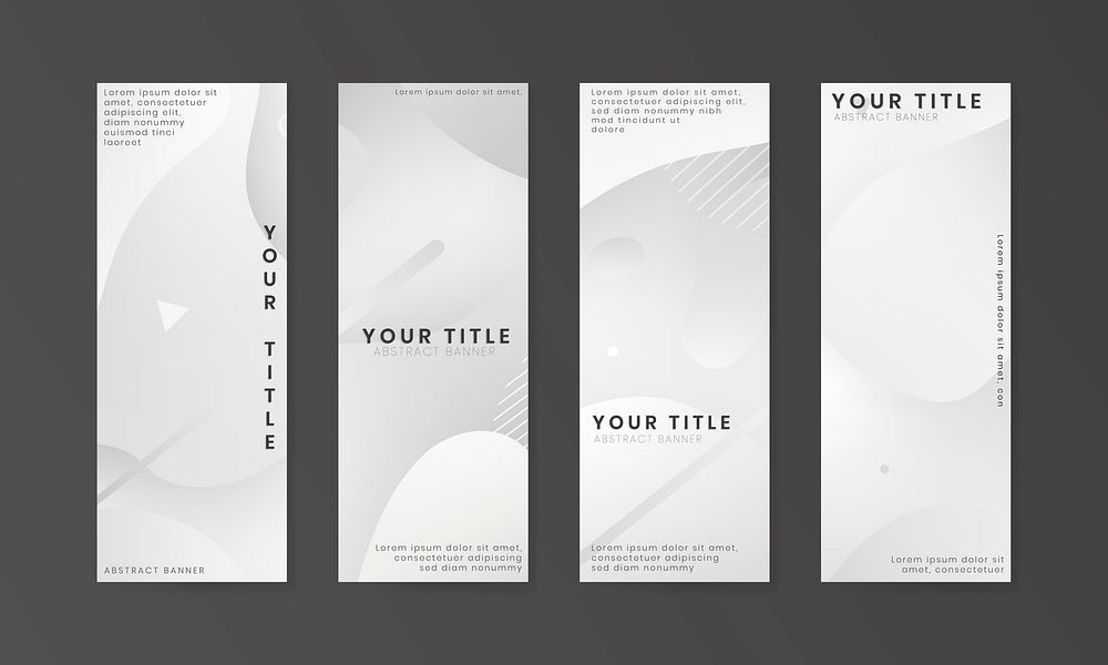 Gray abstract banner vectors collection