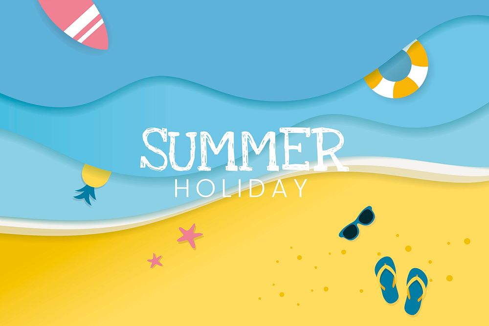 Summer holiday tropical beach background vector