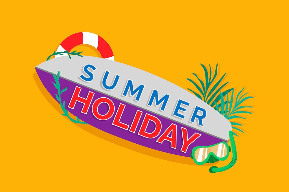 Summer holiday on a surfboard vector