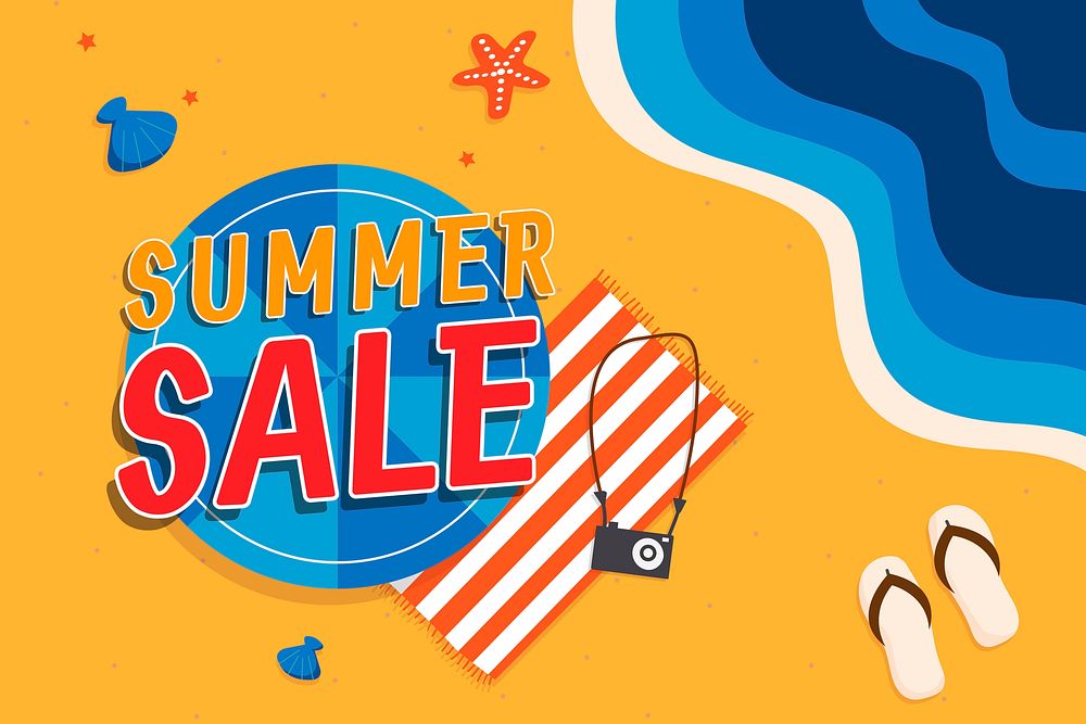 Summer sale by the beach vector