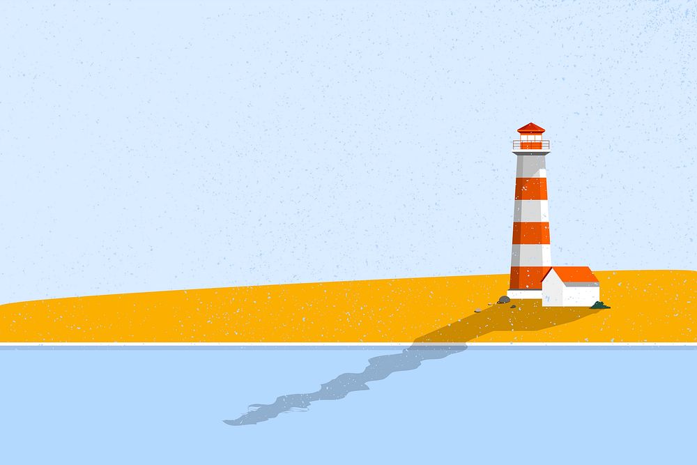 Lighthouse by the sea summer vector