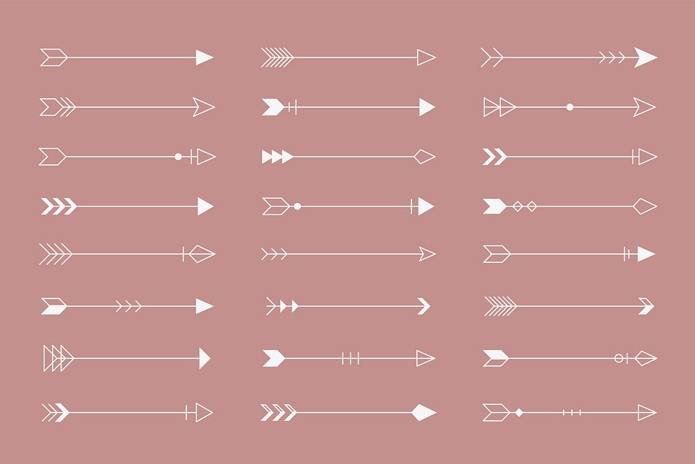 Arrow design element on a pink background vector