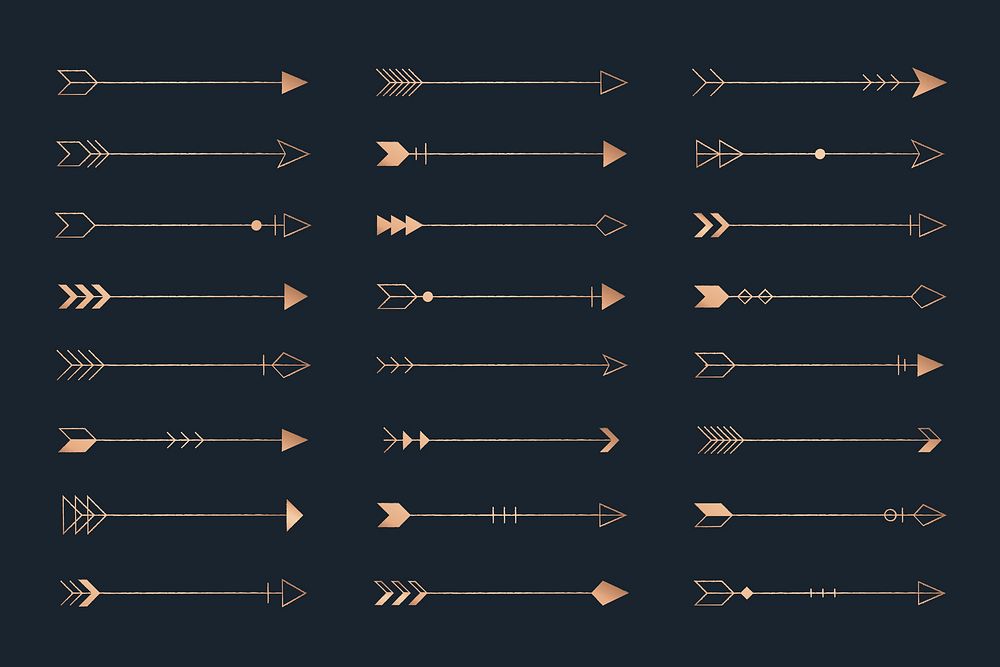 Arrow design element on a black background vector