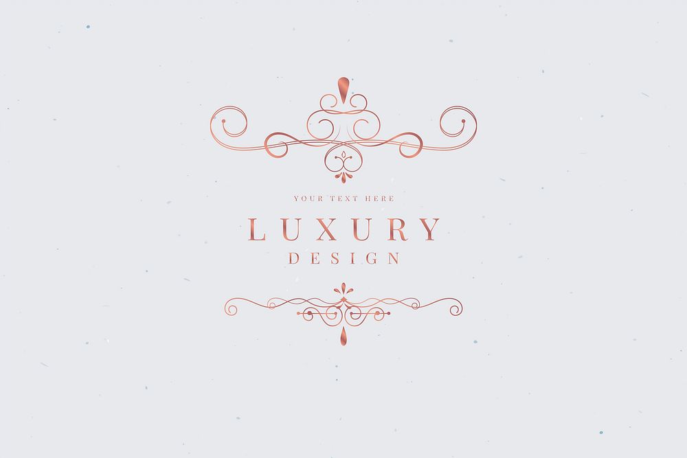 Rose gold luxury logo design vector