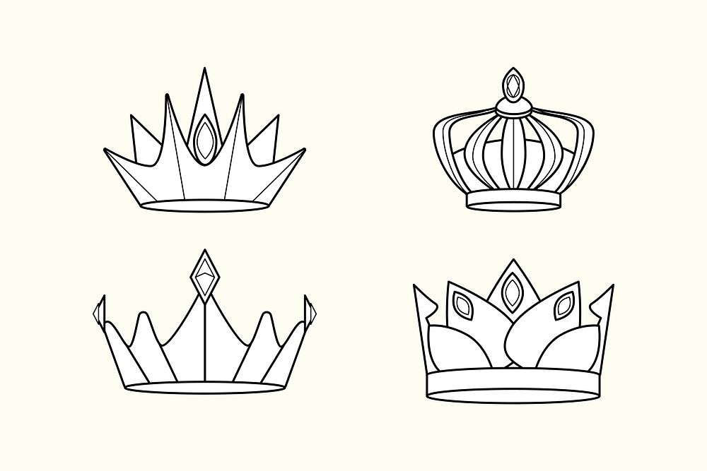 Luxurious royal crown designs vector collection