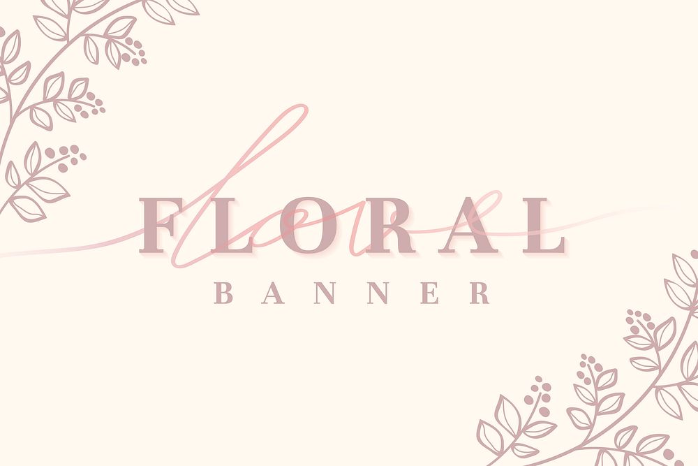 Love floral banner design vector