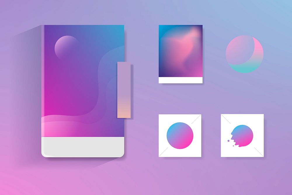Abstract purple background template vector set