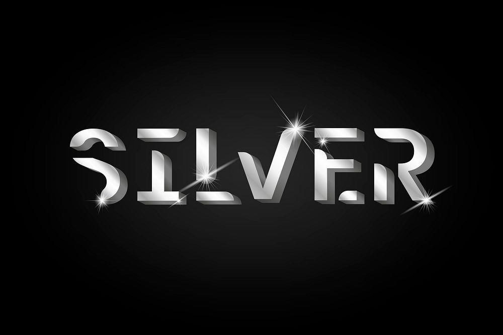 Silver shiny metallic typography vector
