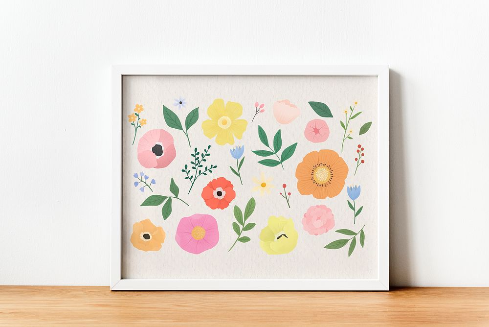 Floral collection framed against a wall