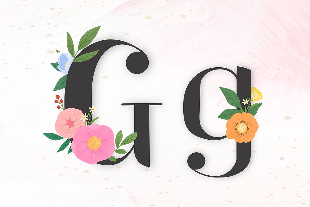 Elegant floral letter g vector