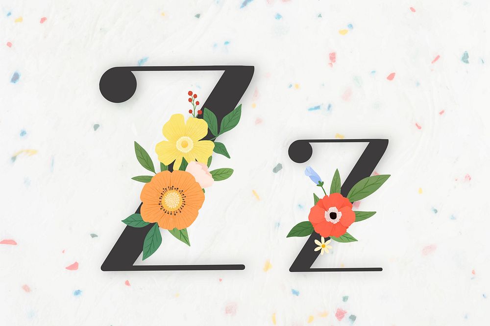 Elegant floral letter z vector