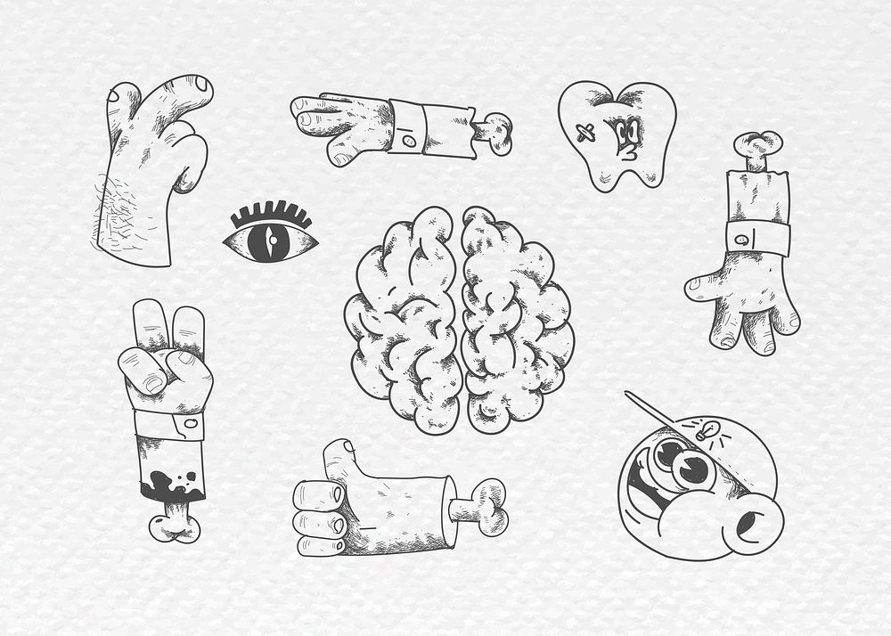 Creative education doodle set vector
