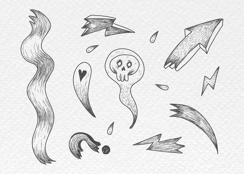 Spooky skull doodle design vector